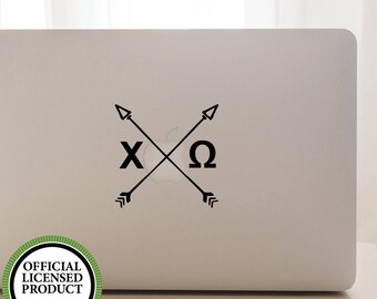 Vinyl Decal, GREEK, SORORITY, Chi Omega, Crossing Arrows