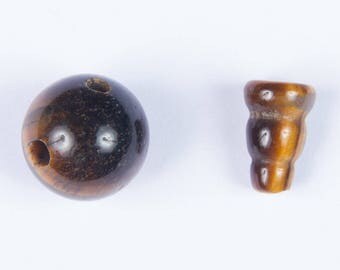 Pearl 3 hole 10mm Tiger eye + tip