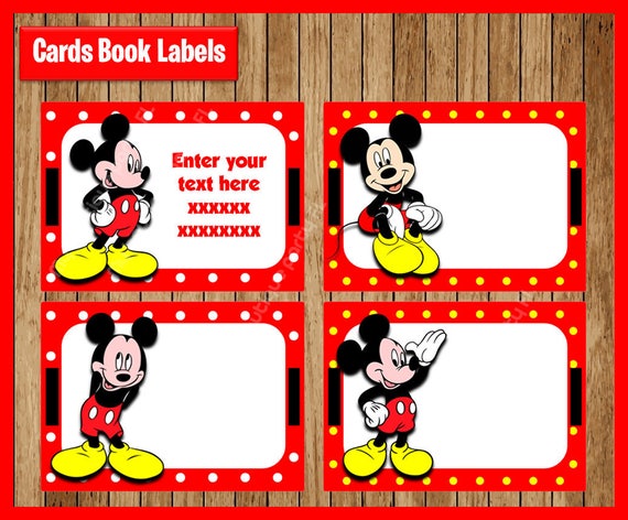 Mickey Mouse School label name label name tag sticker