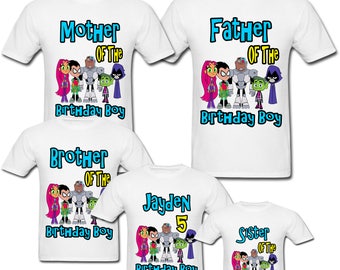 Personalized Teen Titans Go Birthday shirt for Family