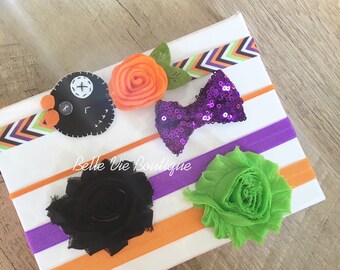 Halloween bows, Halloween headbands, baby girl bows, baby girl headbands, girls bows, girls heabands, infant bows, infant headbands,