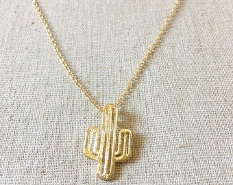Gold Cactus Necklace, Cactus Necklace, layered Necklace, Cactus Charm, Cactus Jewelry, Tree Necklace, Silver Necklace,Delicate Necklace