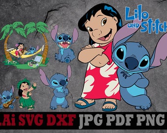 Lilo and Stitch svg, Lilo and Stitch clipart, Disney svg files, Disney clipart, digital files svg dxf png Ai pdf svg files for cricut