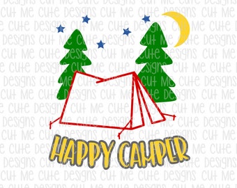 SVG DXF PNG cut file cricut silhouette cameo scrap booking Happy Camper Tent