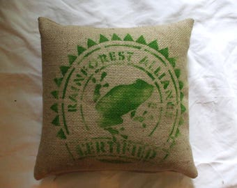 Recycled Coffee Sack Cushion Cover