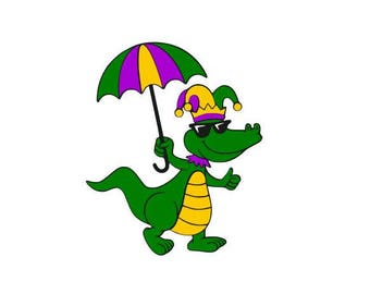 mardi gras alligator svg