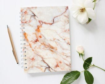 Marble Notebook, Lined Notebook, Spiral Notebook, Large Notebook Journal, Lined Journal, Minimalist Notebook, Cute Notebook for School