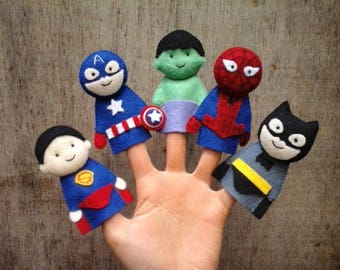 Superhero finger puppets