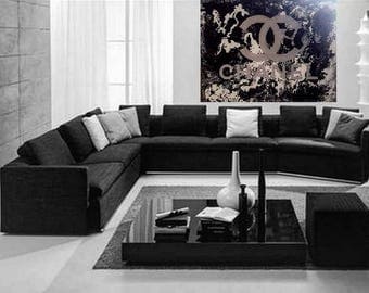 Chanel Painting, Huge Chanel Painting, Abstract Chanel Painting, Huge Wall Art, Large Abstract Painting