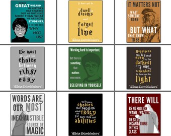 Set of Nine 9 Harry Potter Wall Art Popular right now School Counselor Gift Print Therapist Office Room Wall Decor Classroom Teacher Gift