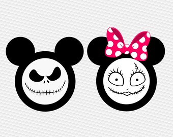 jack and sally SVG Clipart Cut Files Silhouette Cameo Svg for Cricut and Vinyl File cutting Digital cuts file DXF Png Pdf Eps vector clip