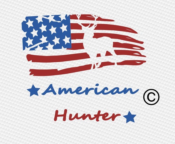 Download American flag hunter hunting SVG Clipart Cut Files Silhouette