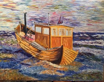 Wooden boat on the sea