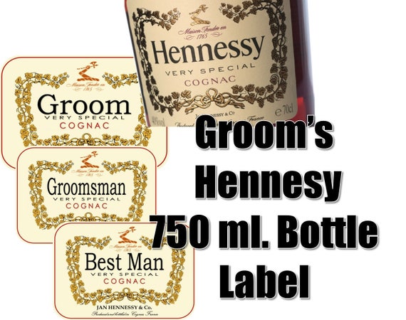 Printed Set Of 8 Labels Custom Hennessy Grooms