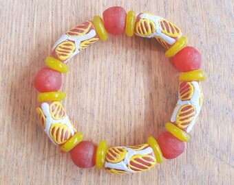 Bracelet EMEKA en perle de verre du Ghana by MamaLua design
