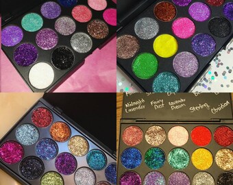 Customize your own 15 pan pressed glitter eyeshadow palette