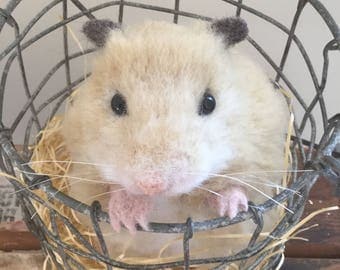 Needle Felted Hamster,Felted Animal,Handmade