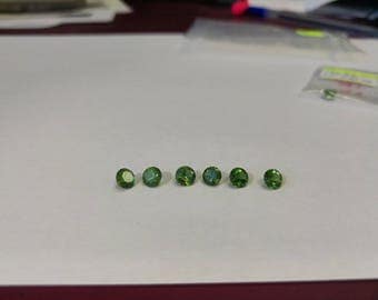 Green Tourmaline Round faceted gemstone 1pc 4mm