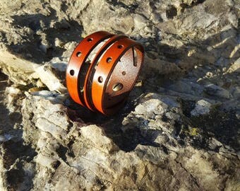 Vegetable tanned leather strap