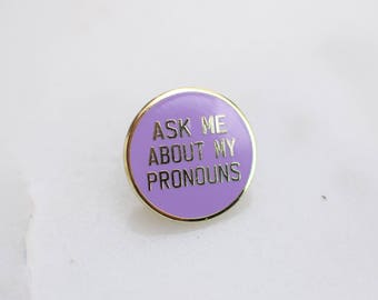 SECONDS SALE! Pronoun 1" Enamel Lapel Pin