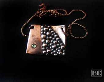 Pendant 3 metals River rocks
