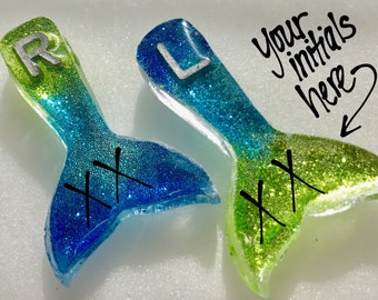 Mermaid Xray Markers Blue/Green Customized w/Initials