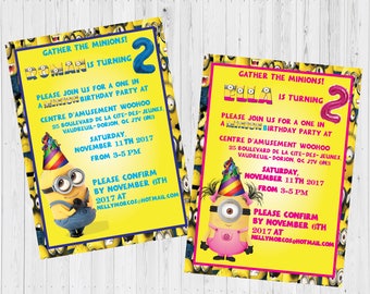 Minion Invitation, Minion Party, Minion Birthday Invitation, Minion Birthday Party, Boy Girl Minion Invitation - Digital, Printable.