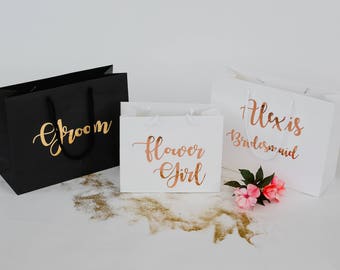Bridesmaid gift bag, groom gift bag, flower girl gift bag