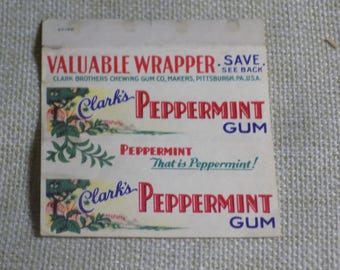 CLARK'S PEPPERMINT GUM Wrapper - Use this coupon code at checkout for 25% off: NICKZ6151C