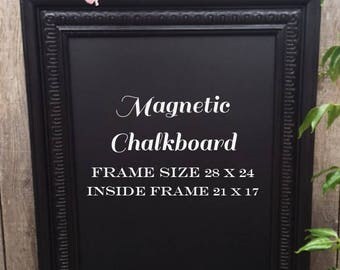 Vintage Black Ornate Framed Magnetic Chalkboard