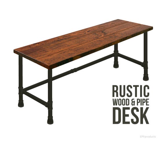 Rustic Desk Pipe Desk Industrial Style Desk Rustic Wood