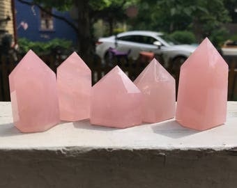 Rose Quartz Crystal Tower Point, Rose Quartz Obelisk, 35-45 MM