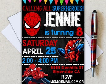 Spiderman Invitation/ Spiderman Invite/ Spiderman Birthday/ Spiderman Party/ Spiderman Cards/ Spiderman Invite/ Spiderman Birthday Party