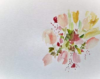 Flower Painting Abstract Painting Watercolor Flowers Floral Painting Original Watercolor Painting