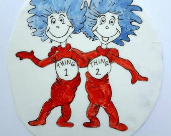 Dr Seuss Thing 1 & Thing 2 Cake Topper