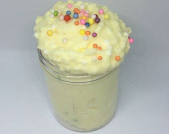 confetti cupcake snow slime // crunchy , floam beads , cheap , icee //