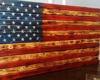 Natural Scorched High Gloss Wooden Rustic American Flag Distressed Pallet Antique Wall Art In Rough Cut Natural Scorched High Gloss Wooden Rustic American Flag Distressed Pallet Antique Wall Art In Rough Cut
