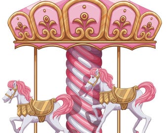 160cmx300cm Photography Backdrop - Carousel horses