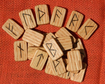Rune Set Elder Futhark Viking Runes with Faux Leather Pouch