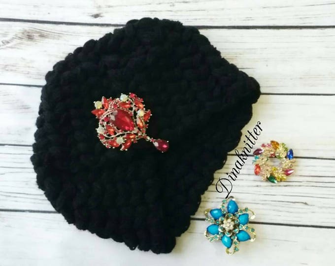Turban. Knitted turban. Crochet turban. Wool turban. Winter hat. Headwrap hat. Headband. Womens hat. Black turban