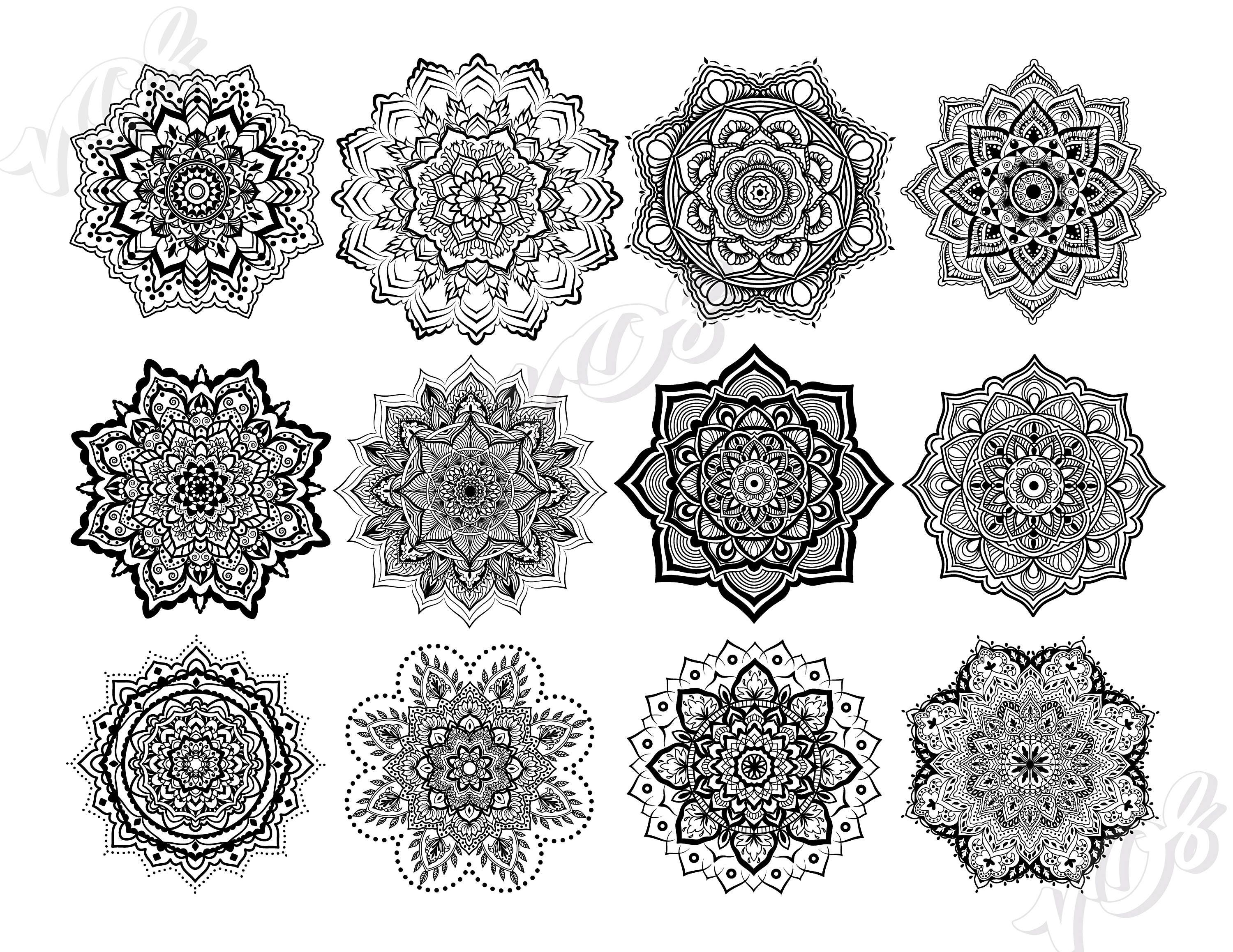 Download Mandala SVG.12 elements.Mandala monogram digital download ...