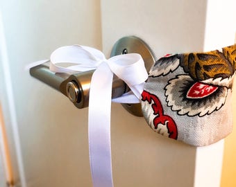 Baby Room Door Muffler | Ribbon Ties | Door Silencer | Door Jammer | Door Latch Muffler | Baby Shower Gift | Baby Nursery | Home Decor
