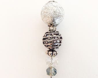 Bonnet perlé broche/épingle/bling chapeau pin/argent chapeau de pin/womens
