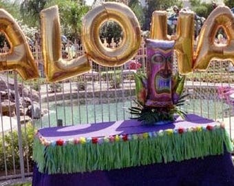ALOHA 16" or 40" Letter Balloons, Luau Party, Giant Balloons, Tropical Party, Summer Party, Gold or Silver