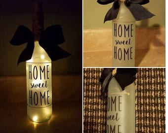 Home Sweet Home Wine Bottle Light