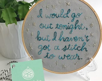 the smiths lyrics embroidery // this charming man embroidery art