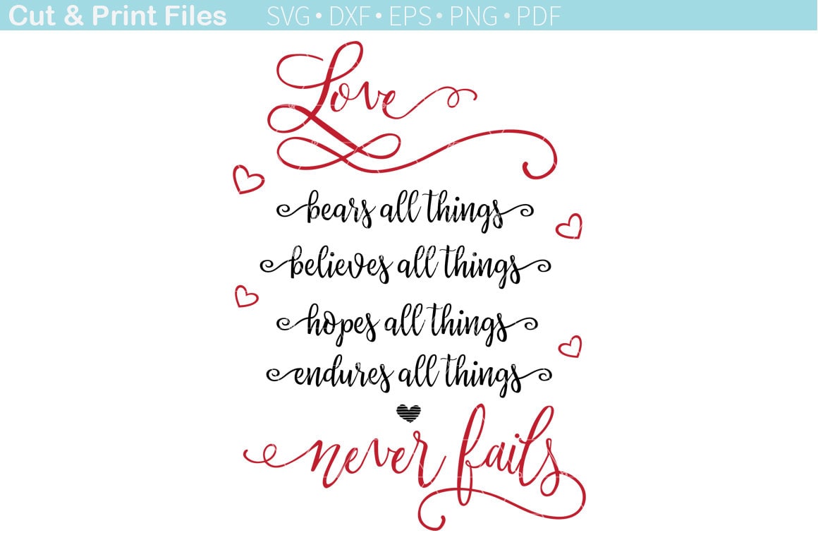 Download Love never fails SVG Cut File. Romantic quotes for couples ...