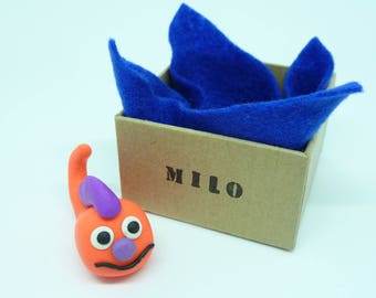 Monster sculpture, polymer clay Monster, monster in a box , unique model, clay figurine, unusual and colourful, collectable gift.