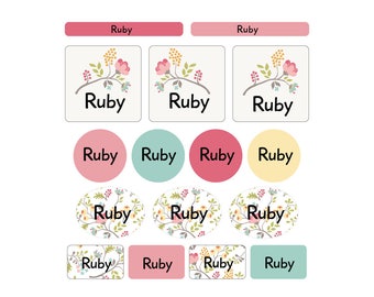 48 Personalized waterproof labels, microwave & dishwasher safe labels, custom name stickers, nursery labels, back to school stickers