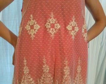 Tank top kant ecru kleur rood voering
